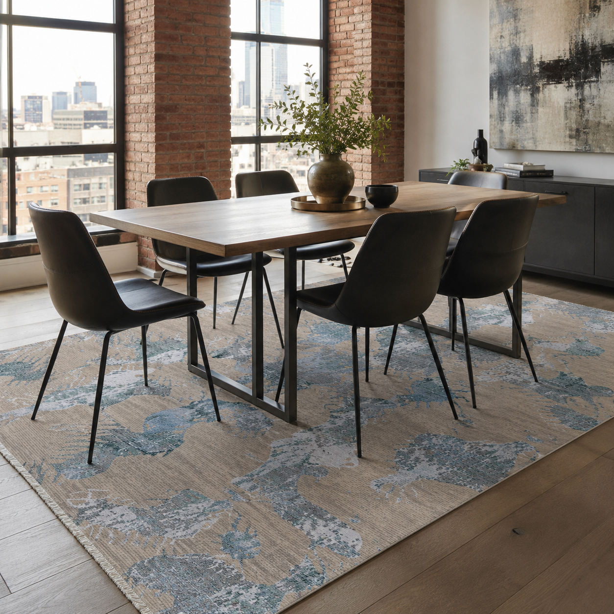 RW7083 washable chenille rug texture and pattern detail
