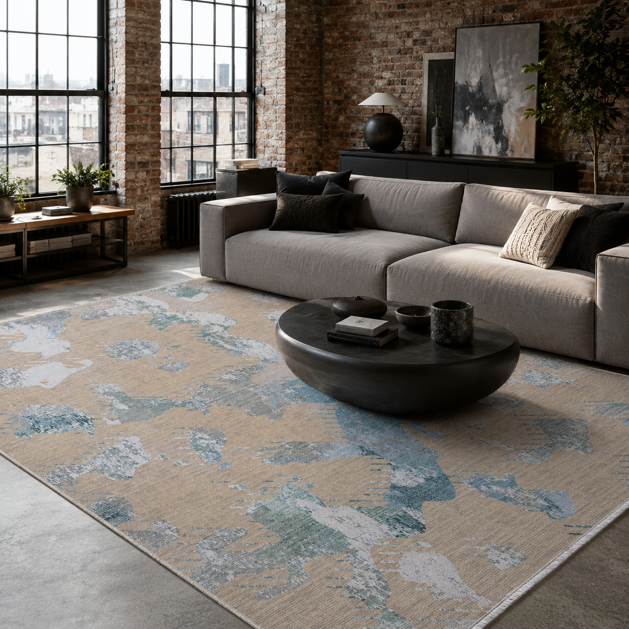 RW7083 washable chenille rug texture and pattern detail