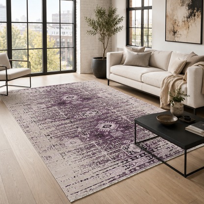 RW7085 washable chenille rug texture and pattern detail