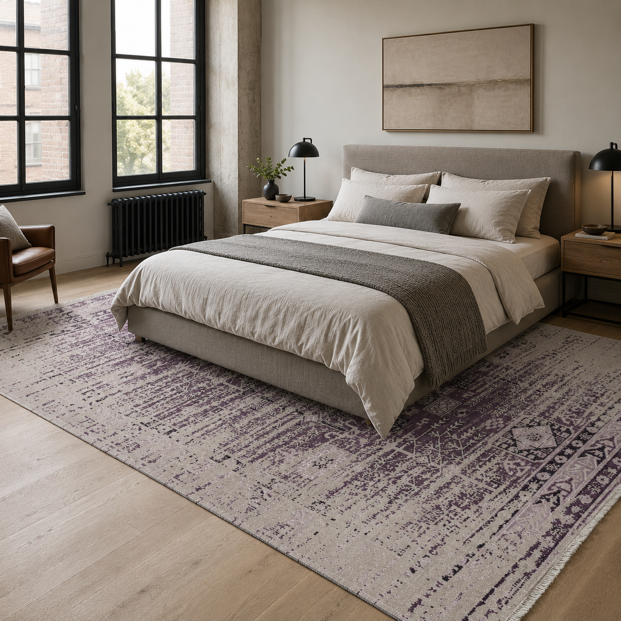 RW7085 washable chenille rug texture and pattern detail