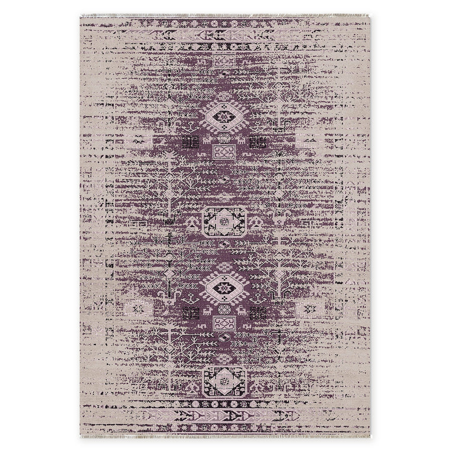Heritage Patina Mauve Grey Vintage Washable Rug