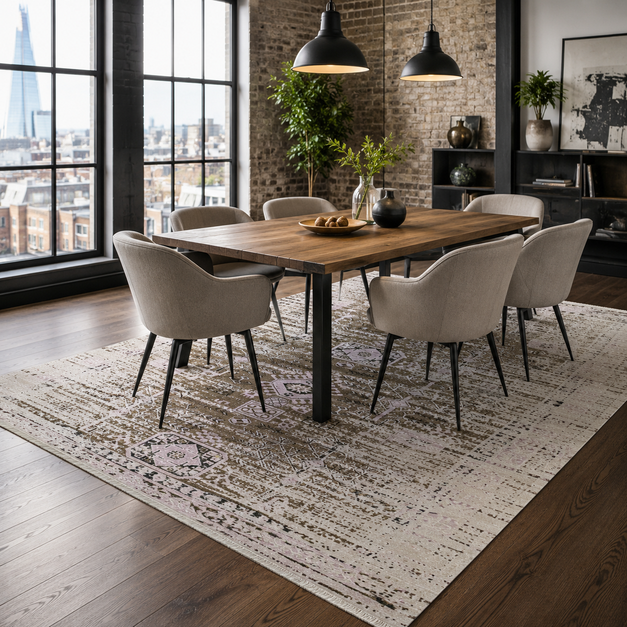 RW7086 washable chenille rug texture and pattern detail