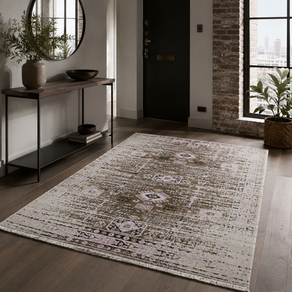 RW7086 washable chenille rug texture and pattern detail