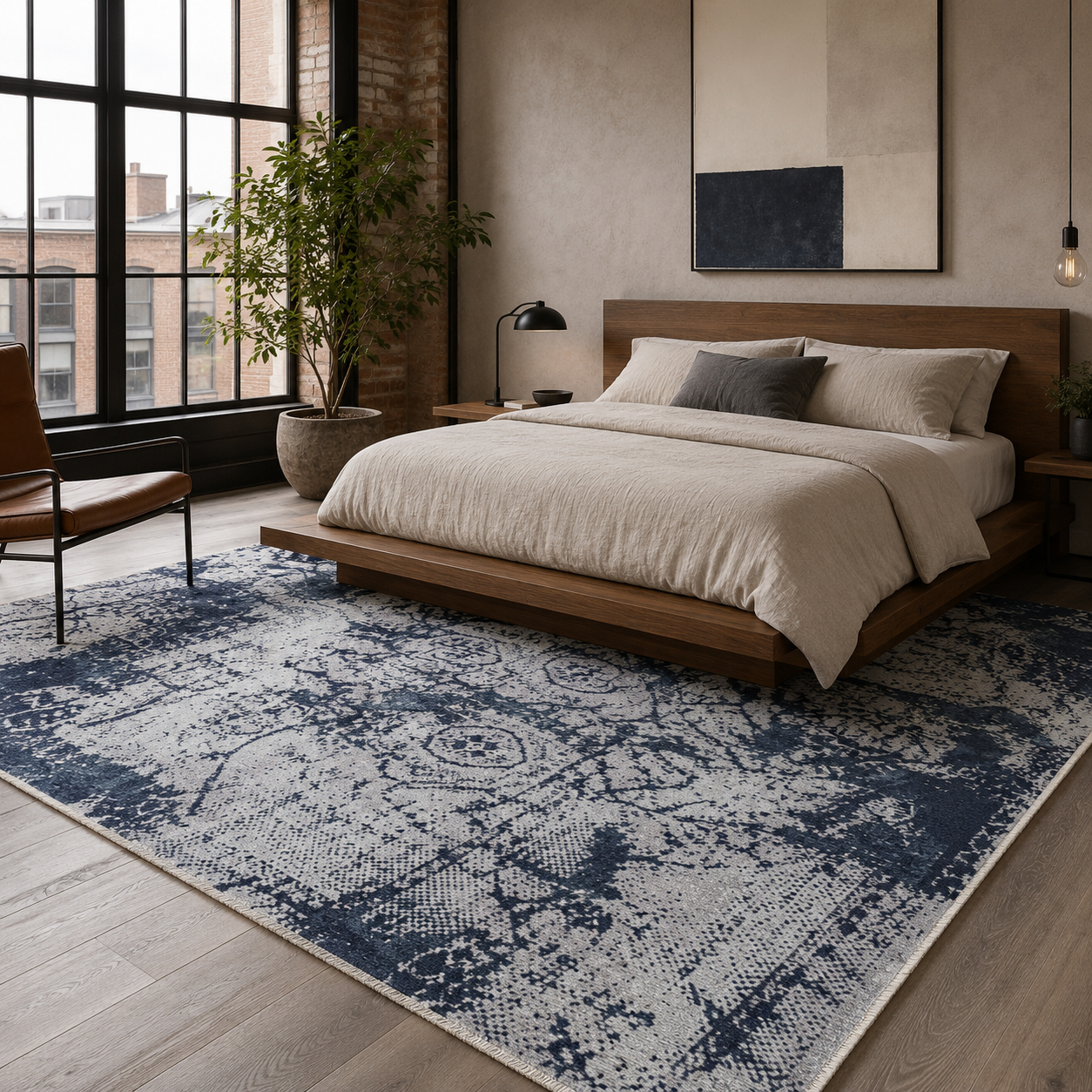 RW7087 washable chenille rug texture and pattern detail