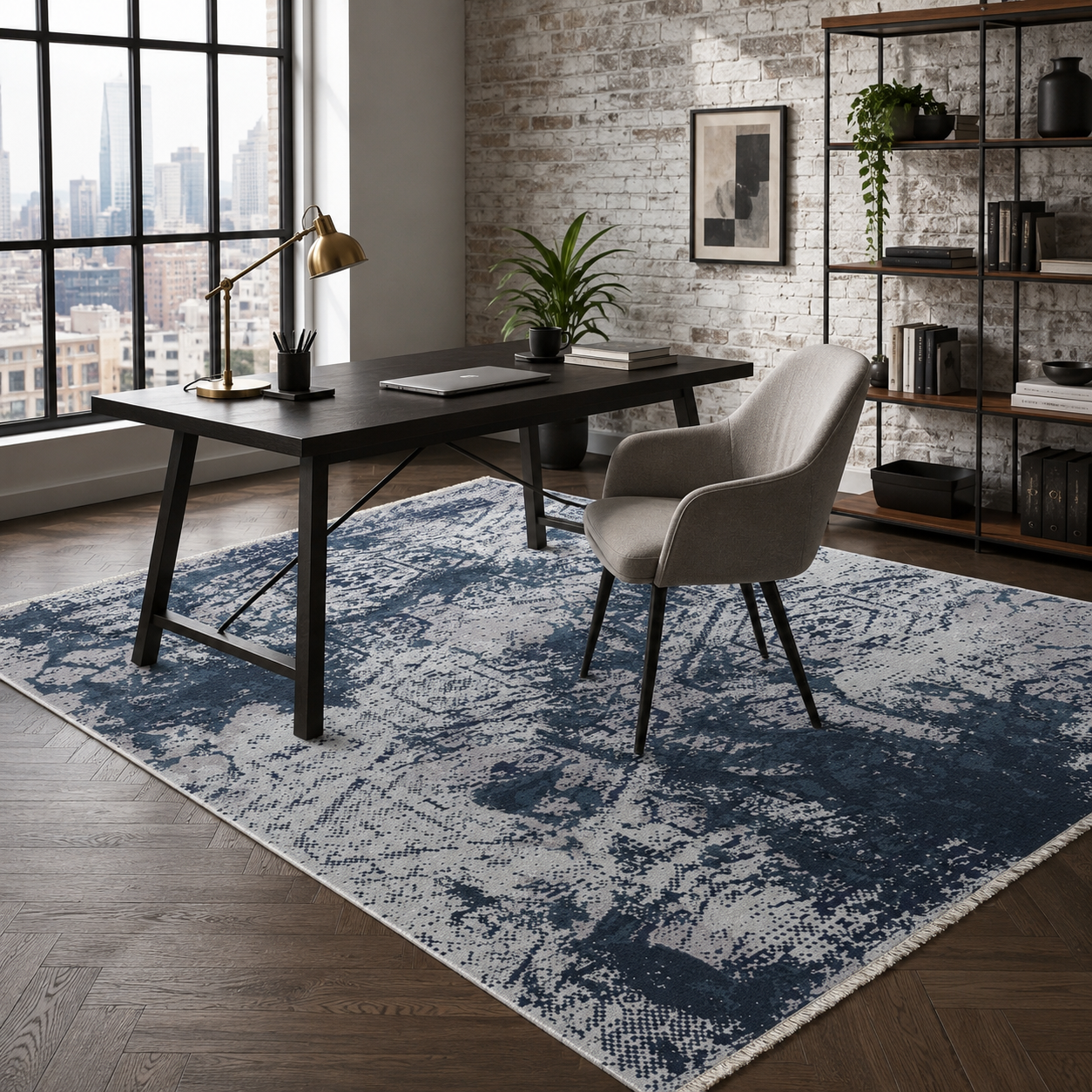 RW7087 washable chenille rug texture and pattern detail