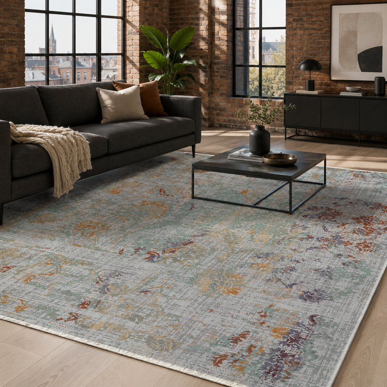 RW7088 washable chenille area rug