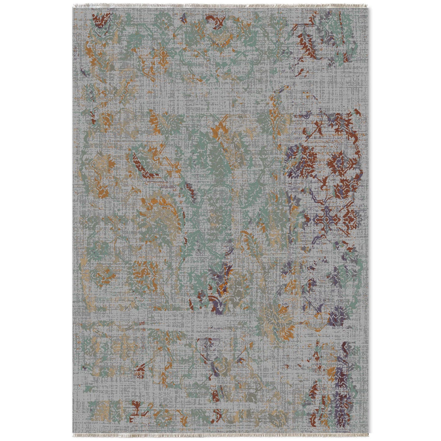 RW7088 washable chenille area rug viewed from above