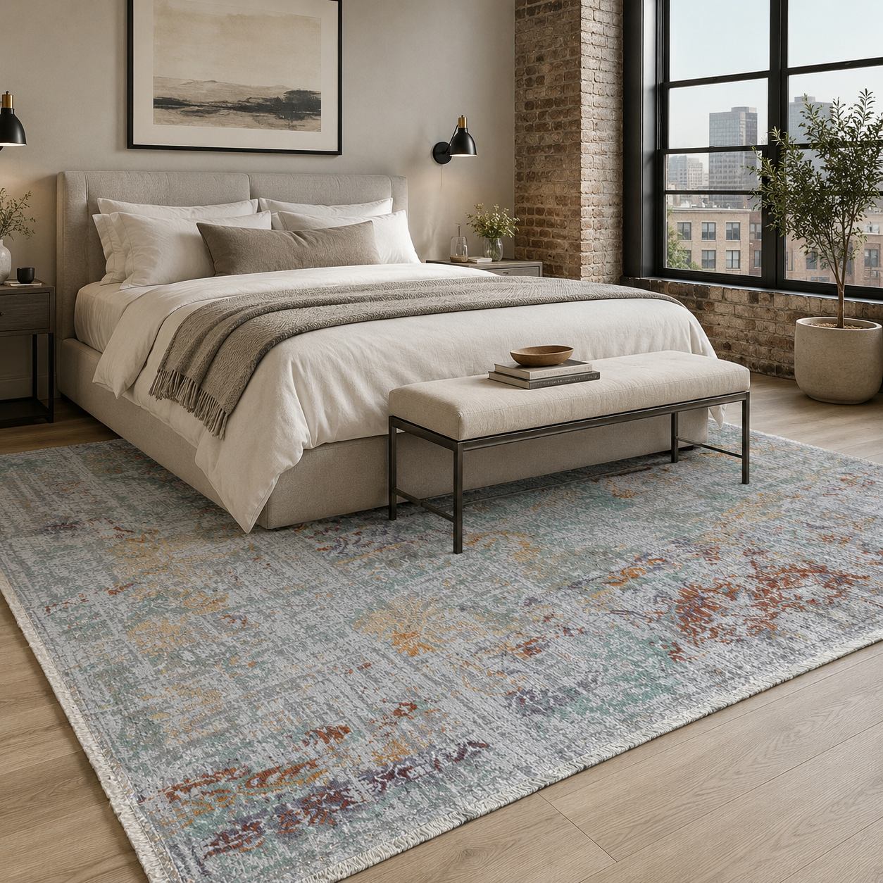 RW7088 washable chenille rug texture and pattern detail