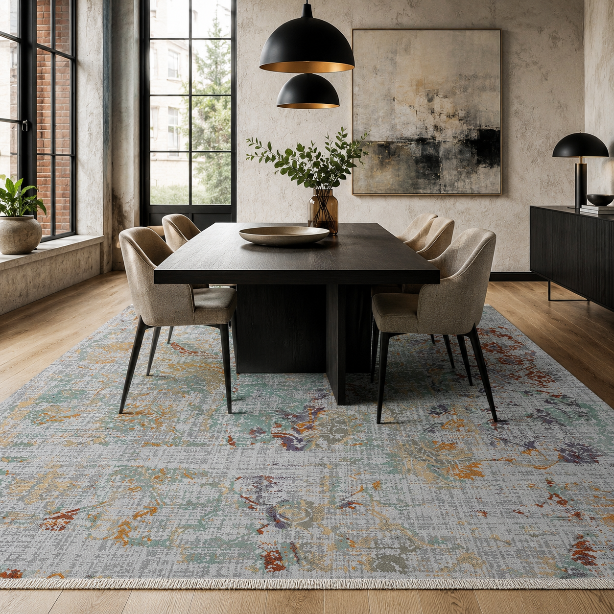 RW7088 washable chenille rug texture and pattern detail