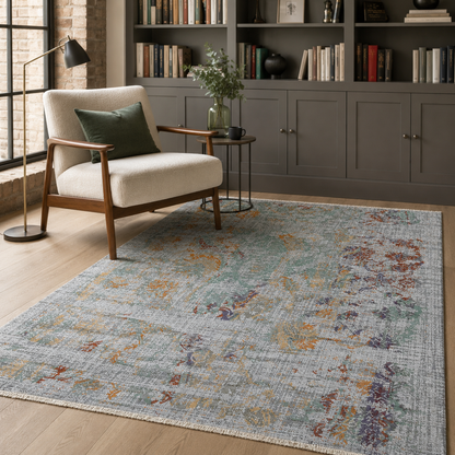 RW7088 washable chenille rug texture and pattern detail