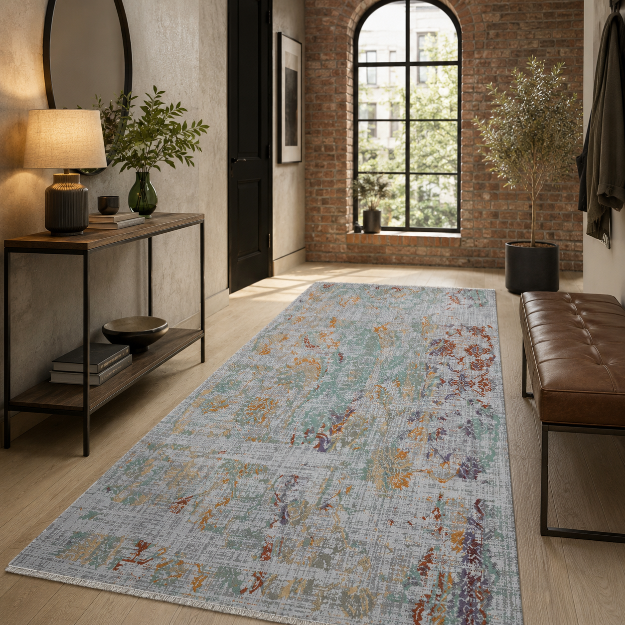 RW7088 washable chenille rug texture and pattern detail