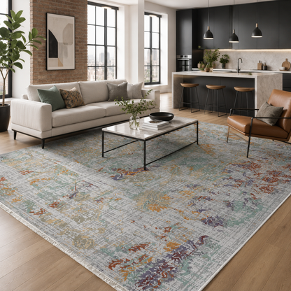 RW7088 washable chenille rug texture and pattern detail