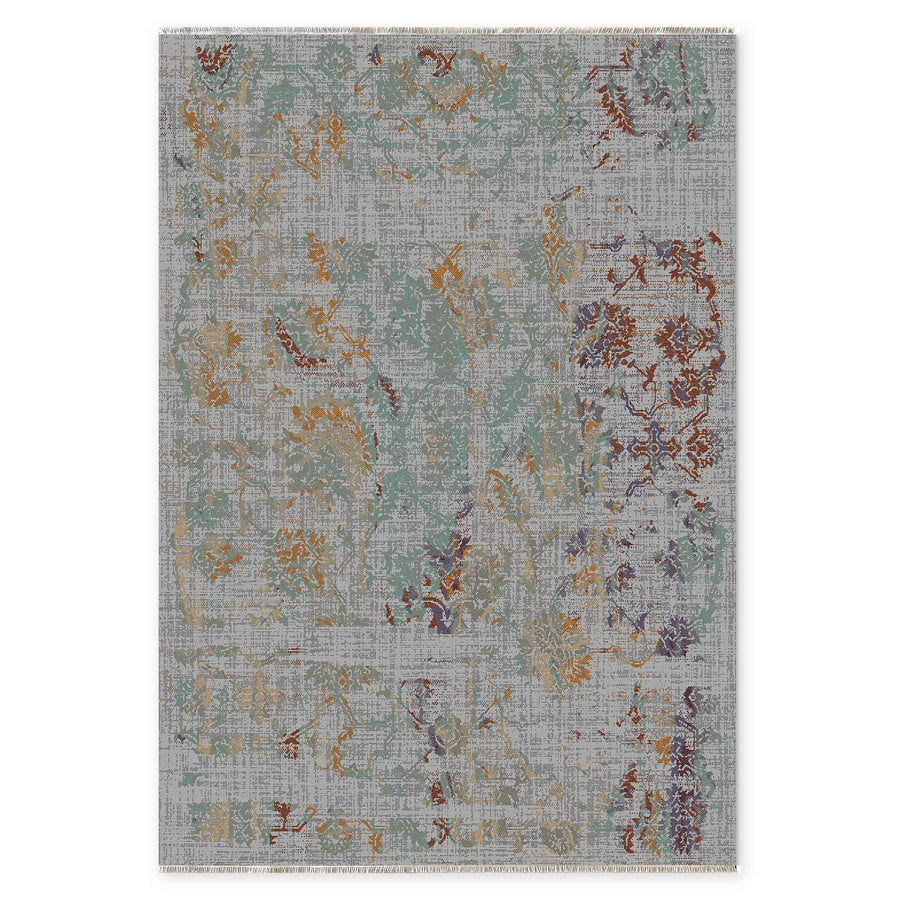 Loomed Linework Grey Modern Washable Rug