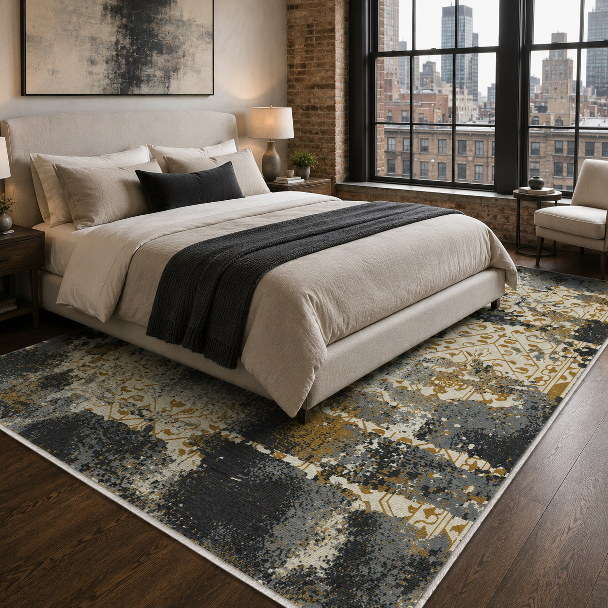 RW7089 washable chenille rug texture and pattern detail