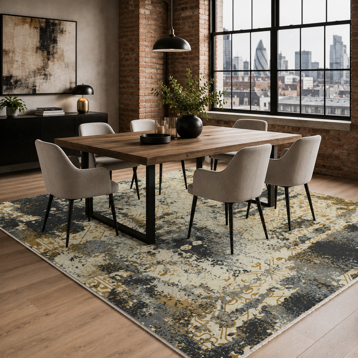 RW7089 washable chenille rug texture and pattern detail
