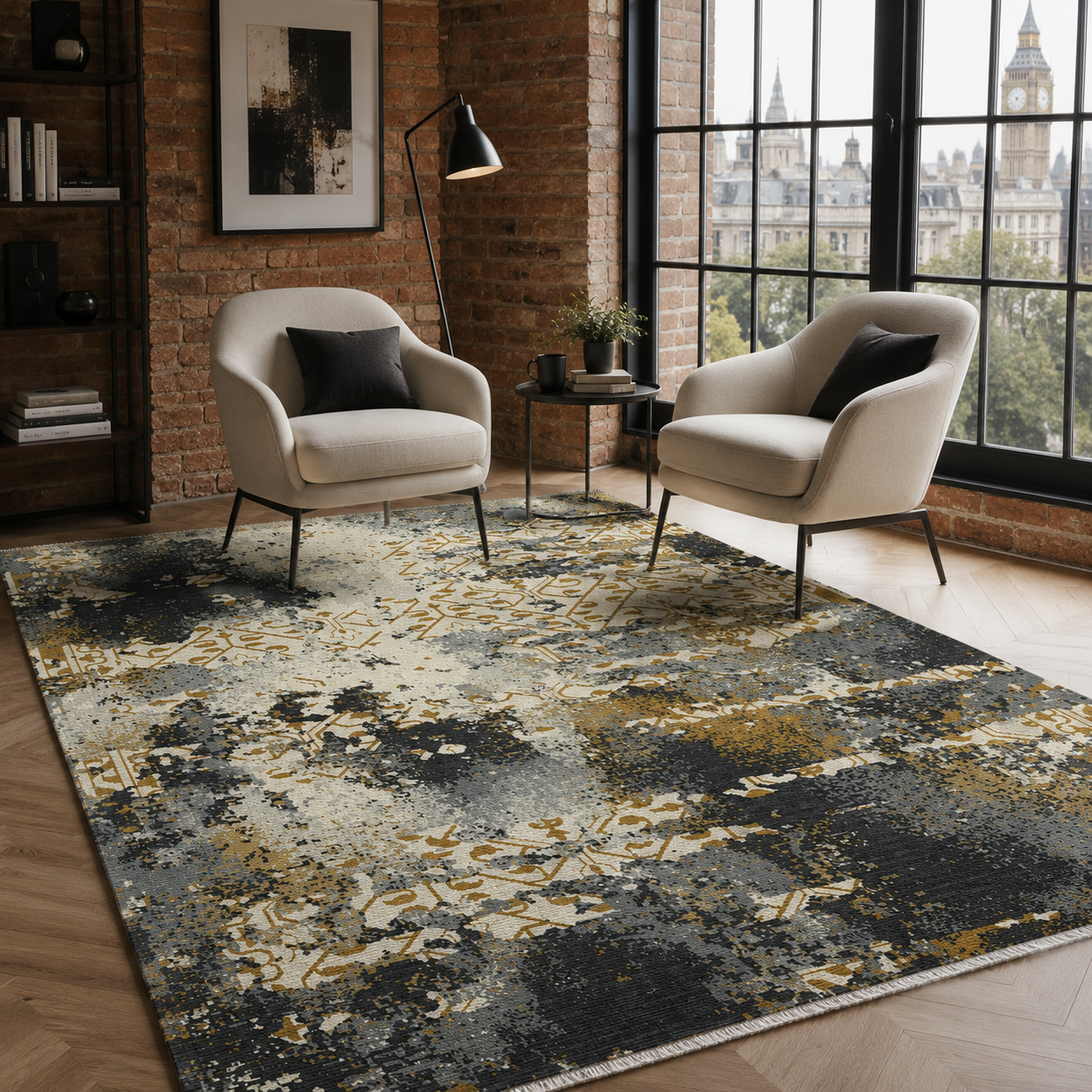 RW7089 washable chenille rug texture and pattern detail