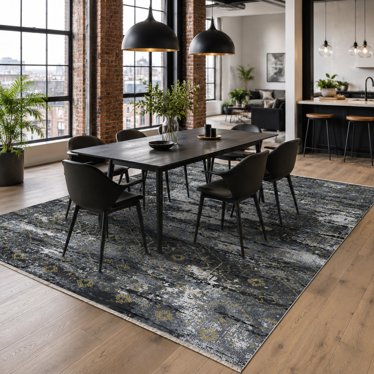 RW7090 washable chenille rug texture and pattern detail