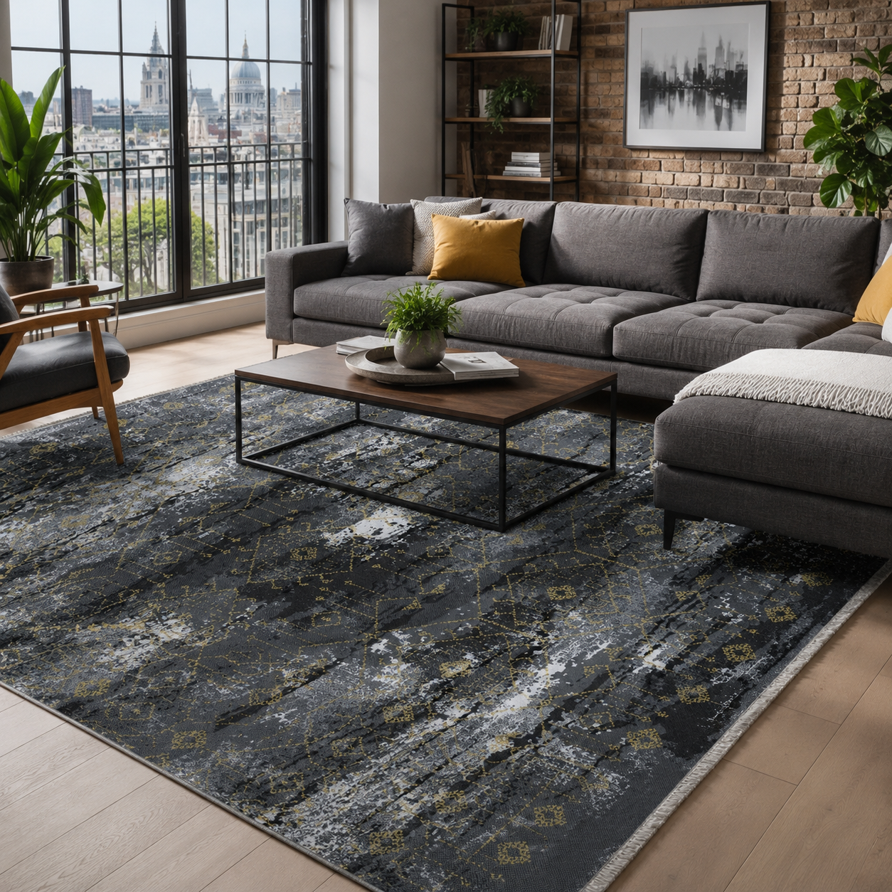 RW7090 washable chenille rug texture and pattern detail