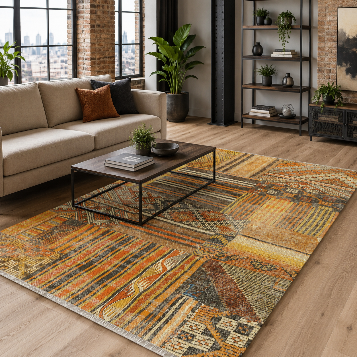 RW7091 washable chenille area rug
