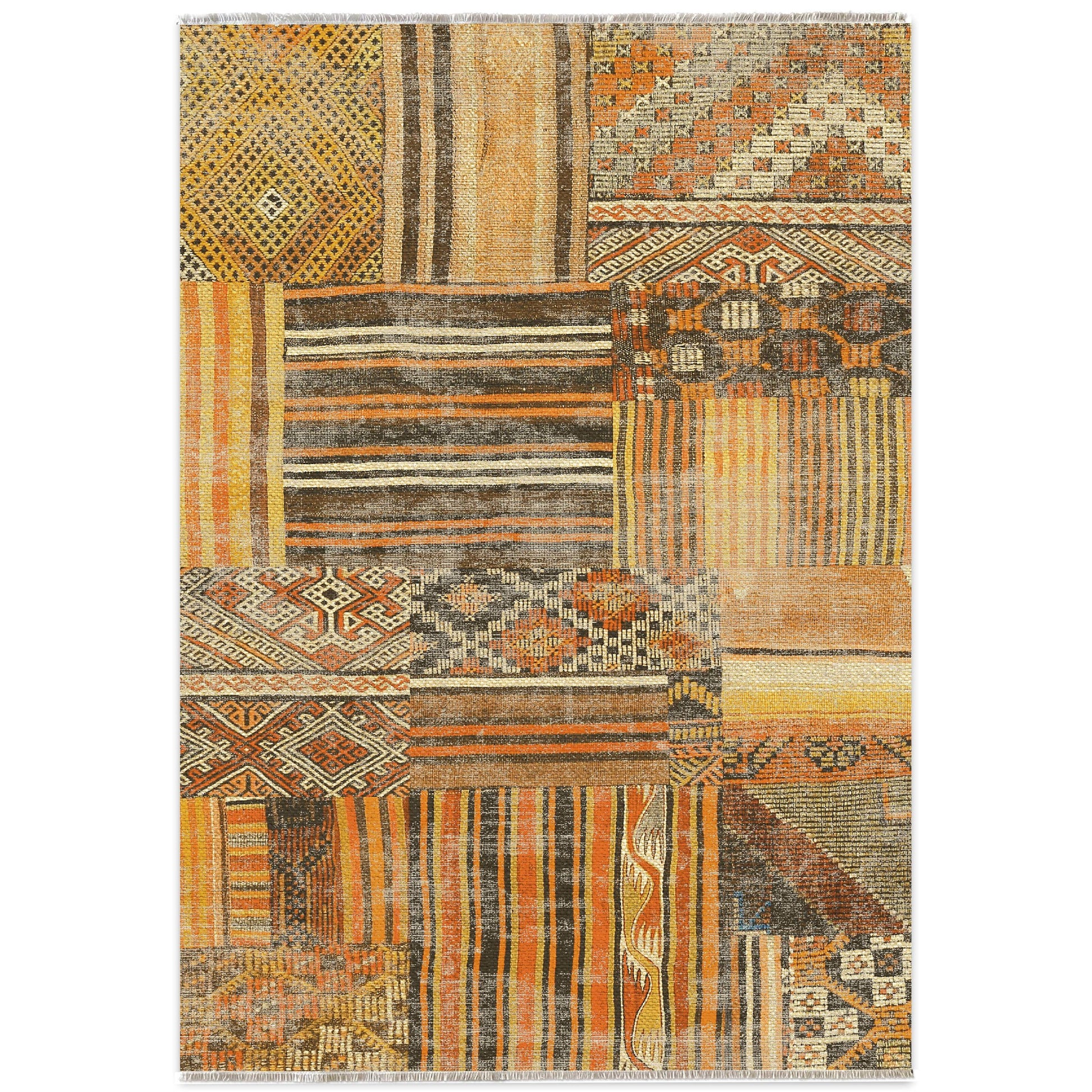 RW7091 washable chenille area rug viewed from above