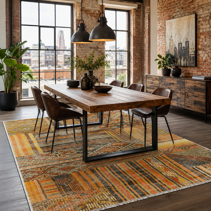 RW7091 washable chenille rug texture and pattern detail