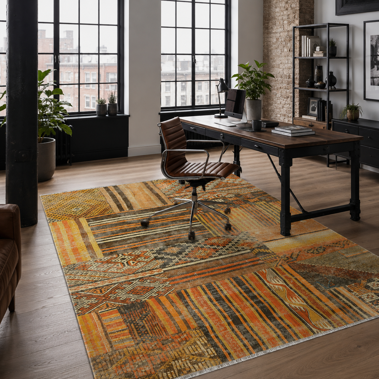 RW7091 washable chenille rug texture and pattern detail