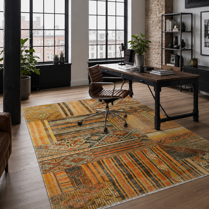 RW7091 washable chenille rug texture and pattern detail