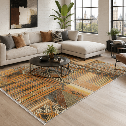 RW7091 washable chenille rug texture and pattern detail