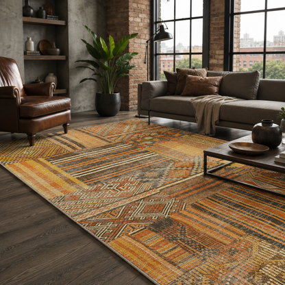 RW7091 washable chenille rug texture and pattern detail