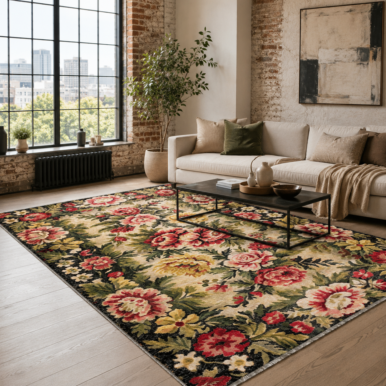 RW7092 washable chenille area rug