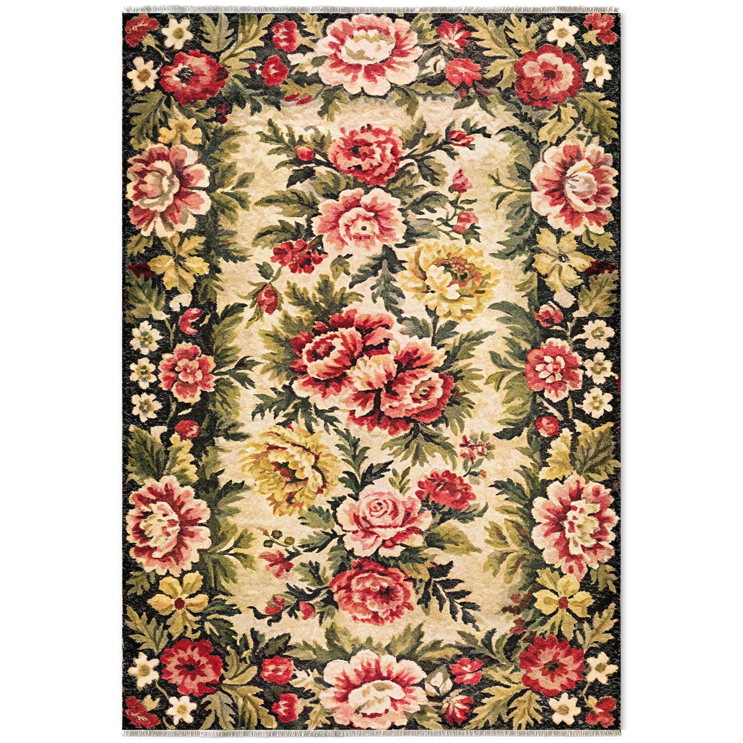 RW7092 washable chenille area rug viewed from above