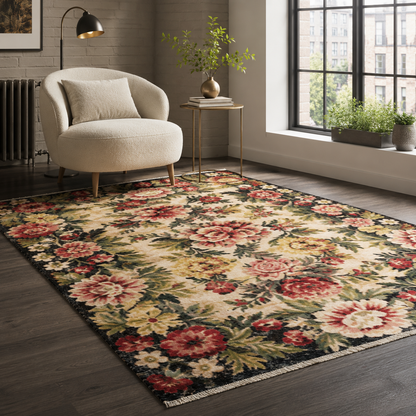 RW7092 washable chenille rug texture and pattern detail
