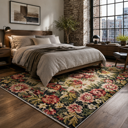 RW7092 washable chenille rug texture and pattern detail