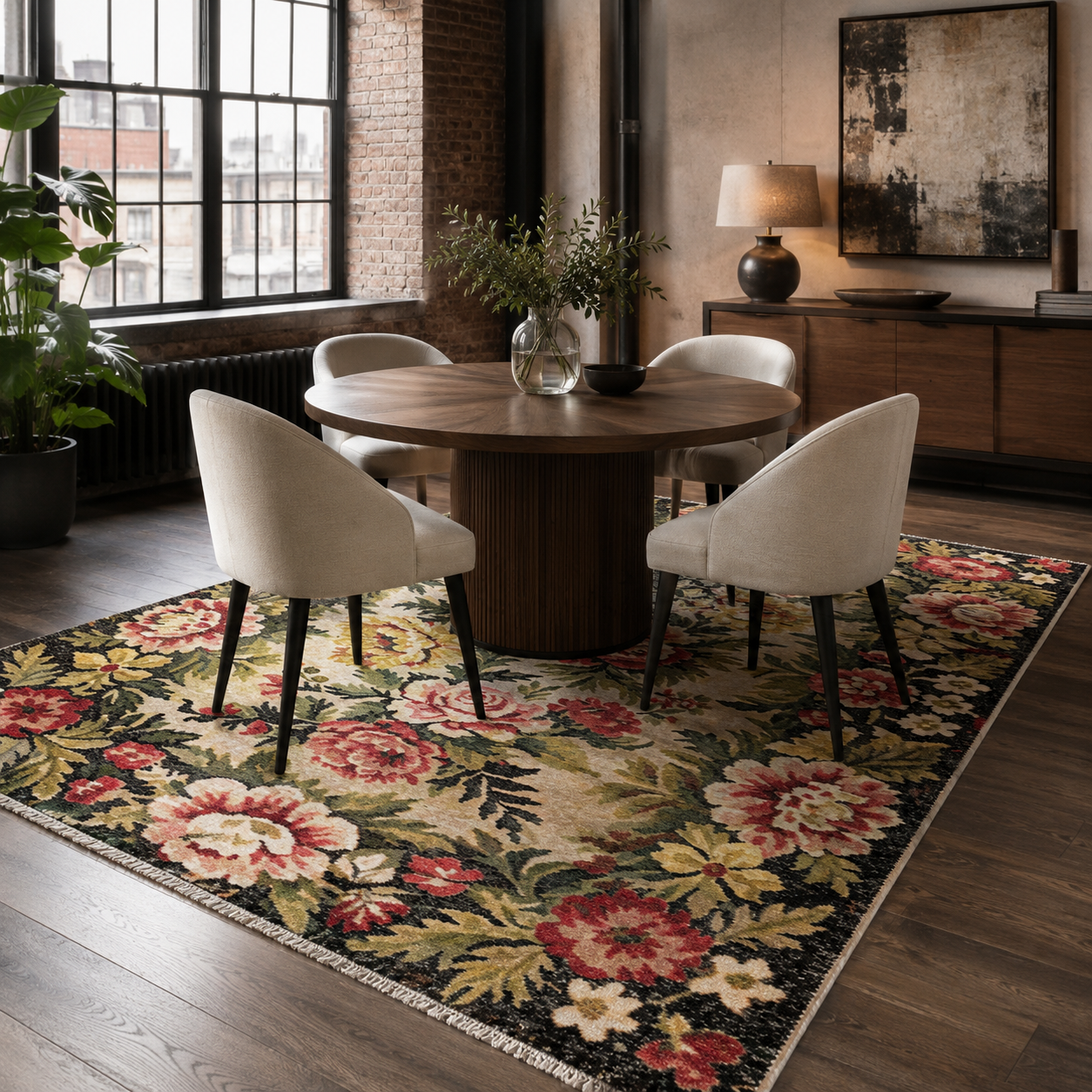 RW7092 washable chenille rug texture and pattern detail