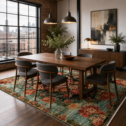 RW7093 washable chenille rug texture and pattern detail