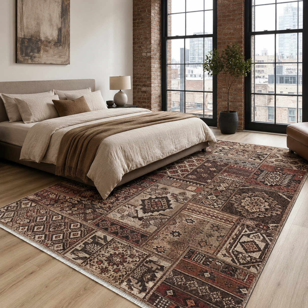 RW7094 washable chenille rug texture and pattern detail