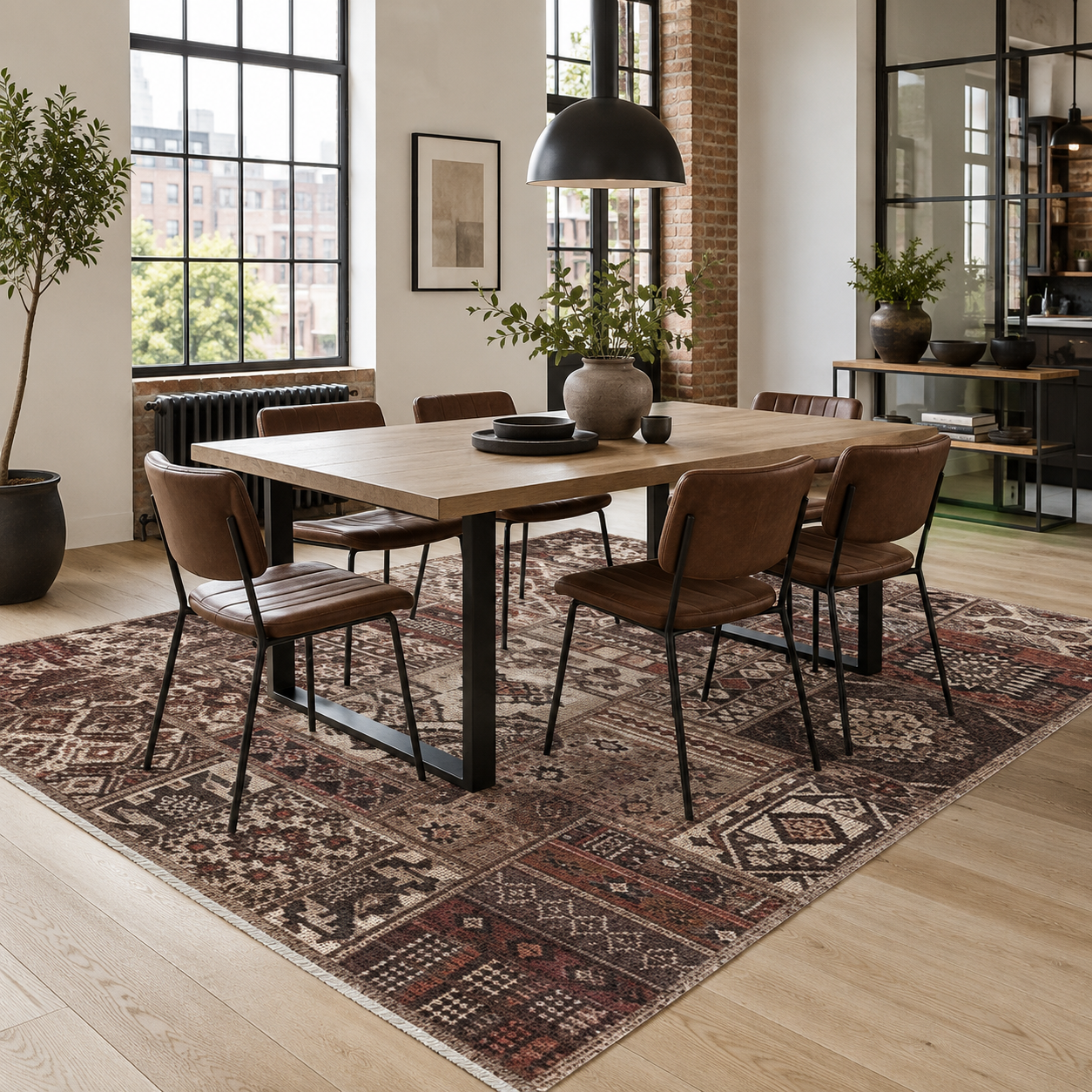 RW7094 washable chenille rug texture and pattern detail