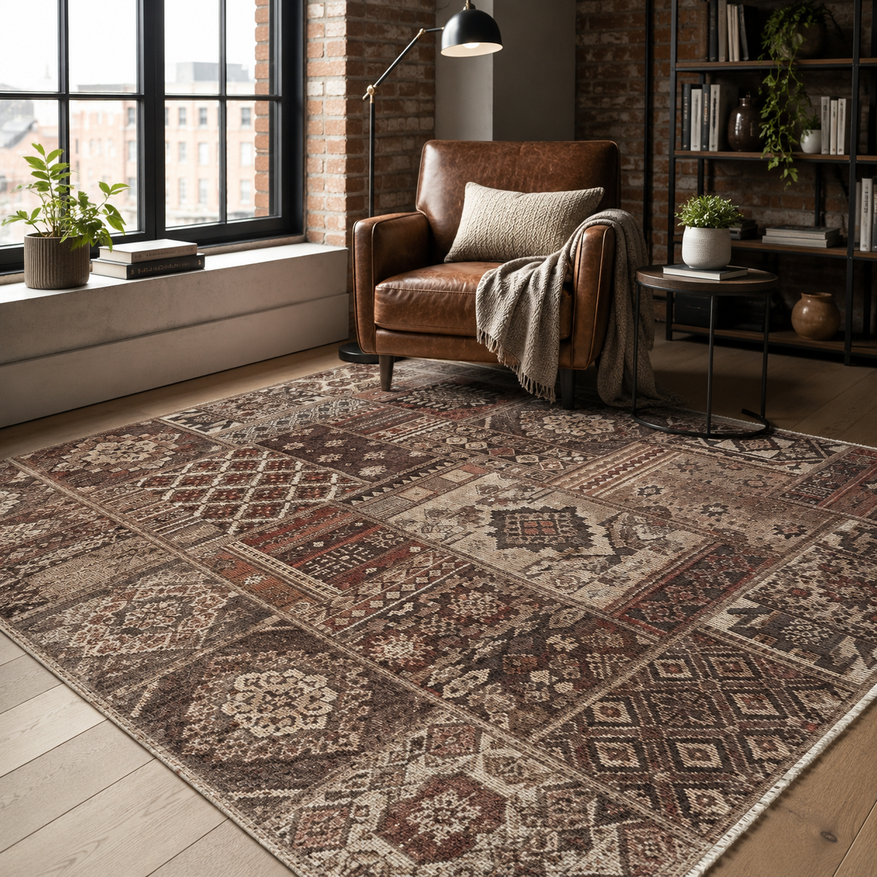 RW7094 washable chenille rug texture and pattern detail
