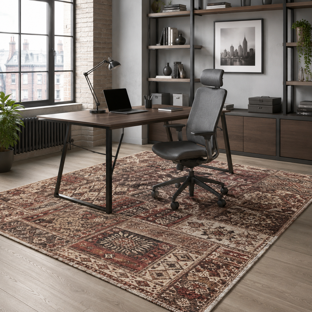 RW7094 washable chenille rug texture and pattern detail