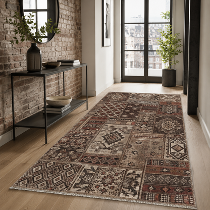 RW7094 washable chenille rug texture and pattern detail