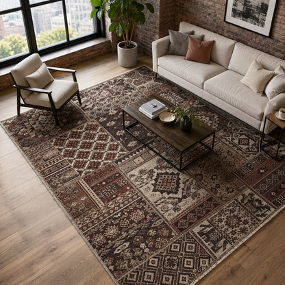 RW7094 washable chenille rug texture and pattern detail