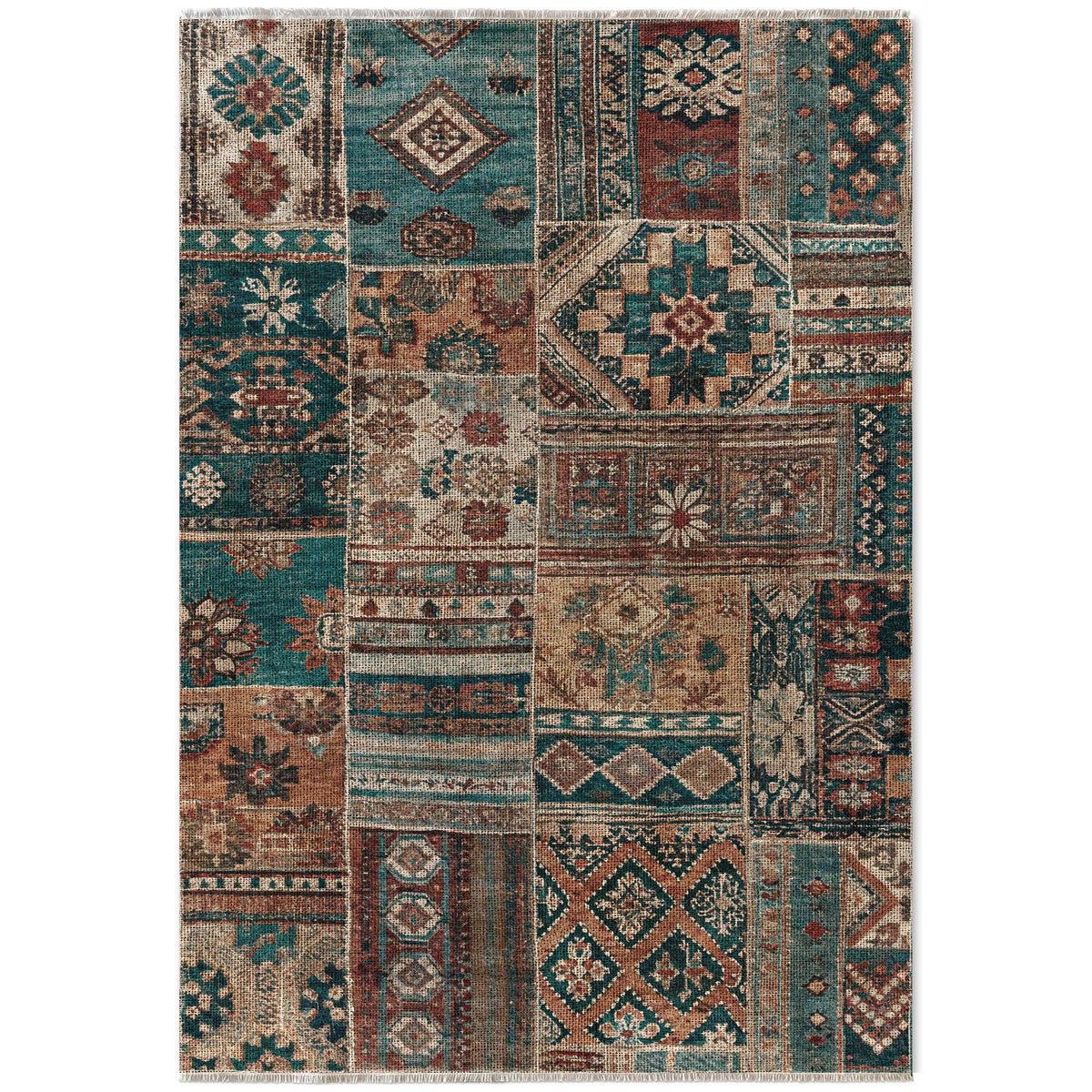 RW7095 washable chenille area rug viewed from above