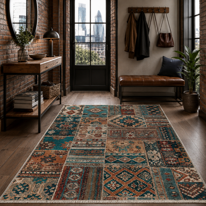 RW7095 washable chenille rug texture and pattern detail