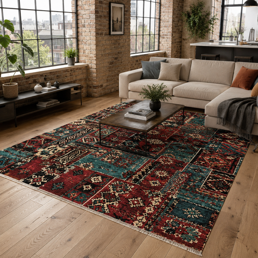 RW7096 washable chenille area rug