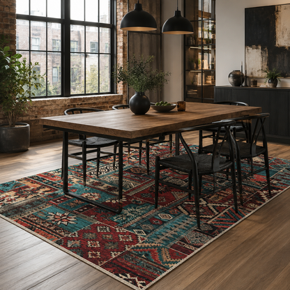 RW7096 washable chenille rug texture and pattern detail