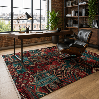 RW7096 washable chenille rug texture and pattern detail