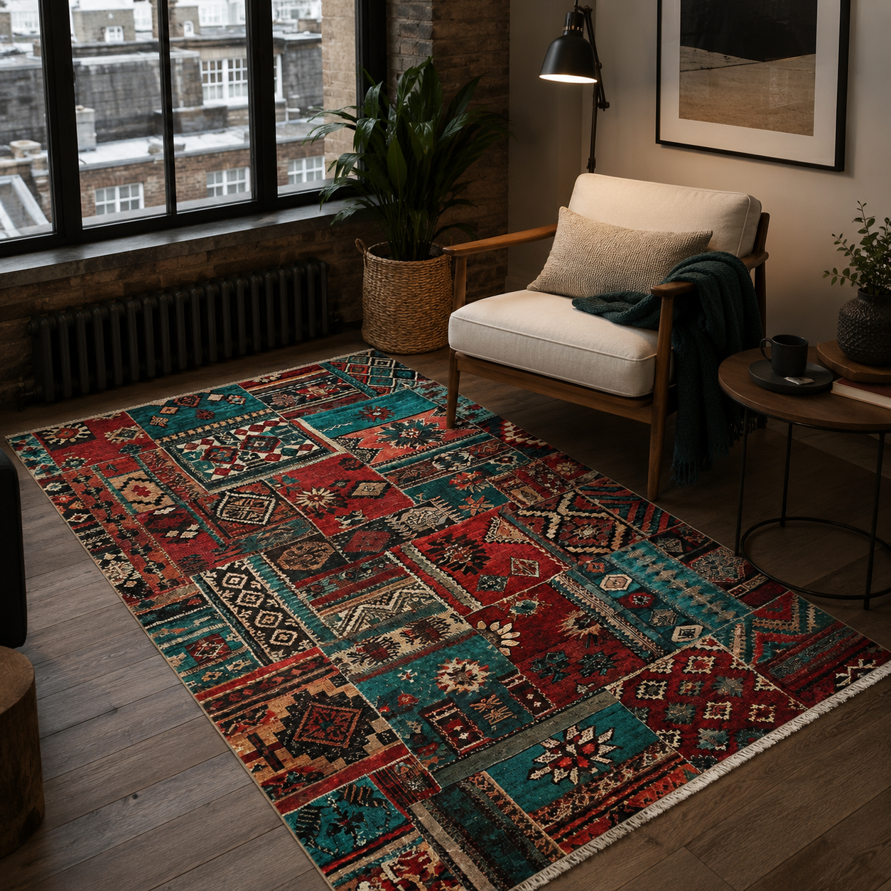 RW7096 washable chenille rug texture and pattern detail