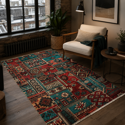 RW7096 washable chenille rug texture and pattern detail