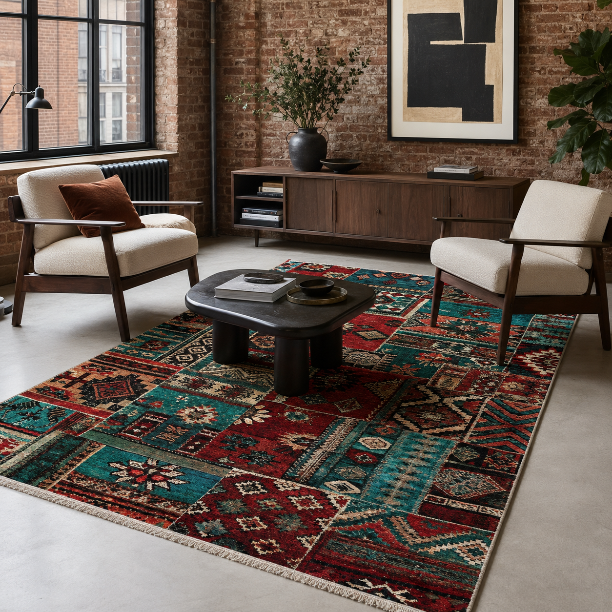 RW7096 washable chenille rug texture and pattern detail