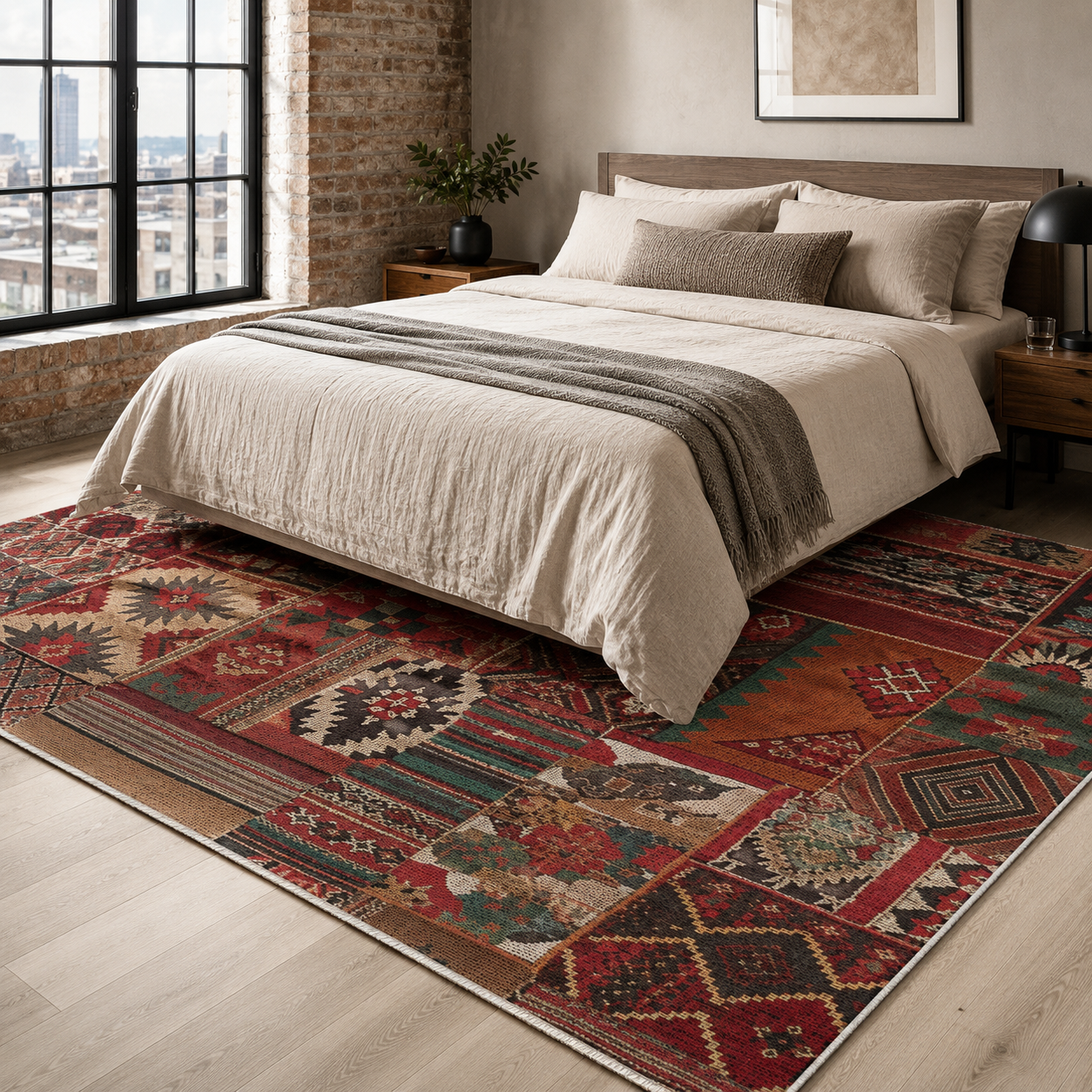 RW7097 washable chenille rug texture and pattern detail